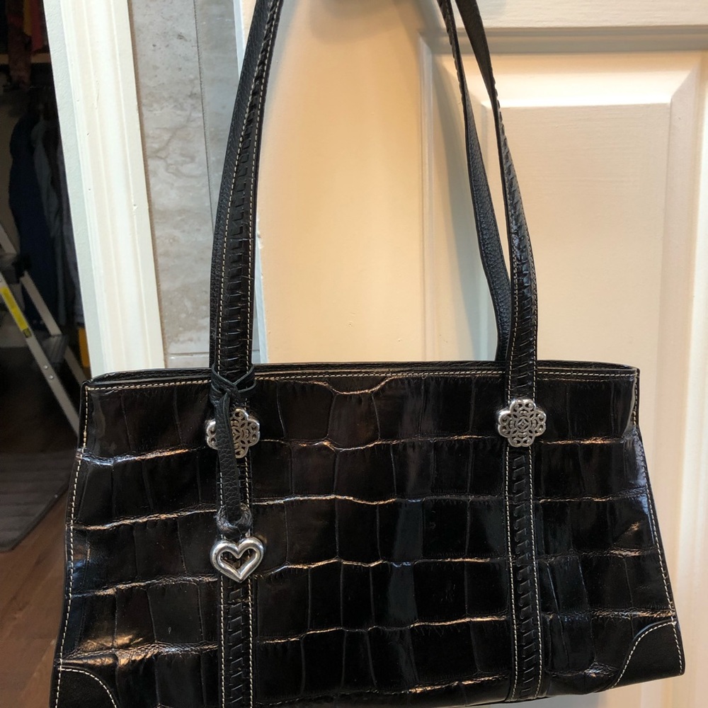 Brighton black leather handbag